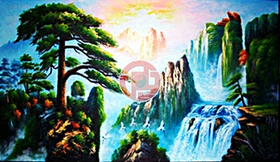 Tranh sơn dầu đẹp Tùng bách nghênh khách Tranh sơn dầu đẹp Tùng bách nghênh khách