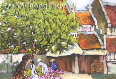 Tranh sơn dầu - Tranh phố hoa