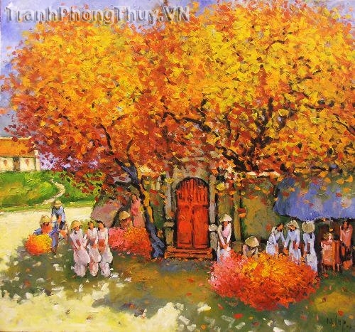 Tranh sơn dầu - Tranh phố hoa