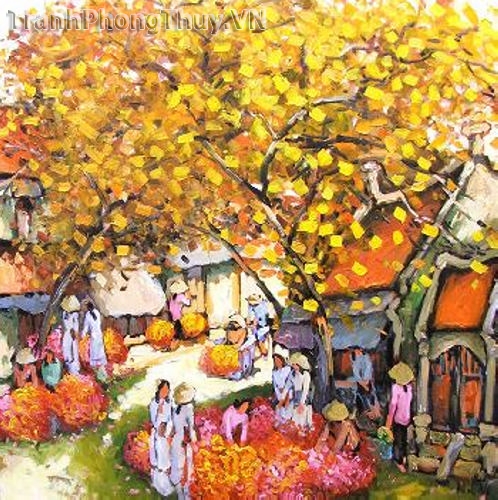 Tranh sơn dầu - Tranh phố hoa