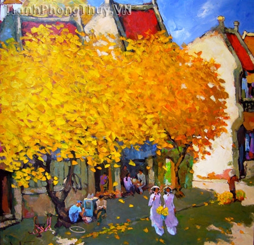 Tranh sơn dầu - Tranh phố hoa