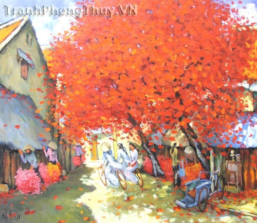 Tranh sơn dầu - Tranh phố hoa