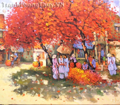 Tranh sơn dầu - Tranh phố hoa