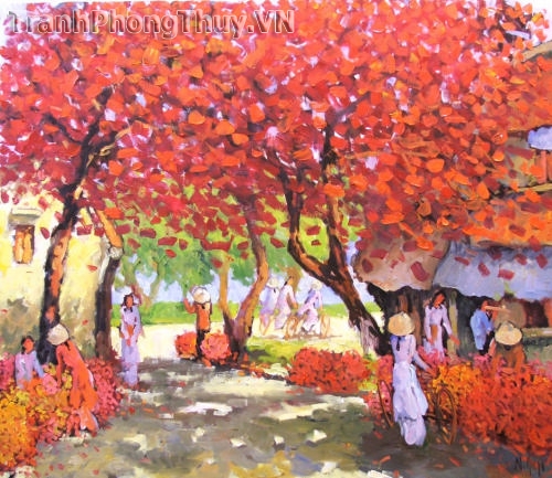 Tranh sơn dầu - Tranh phố hoa