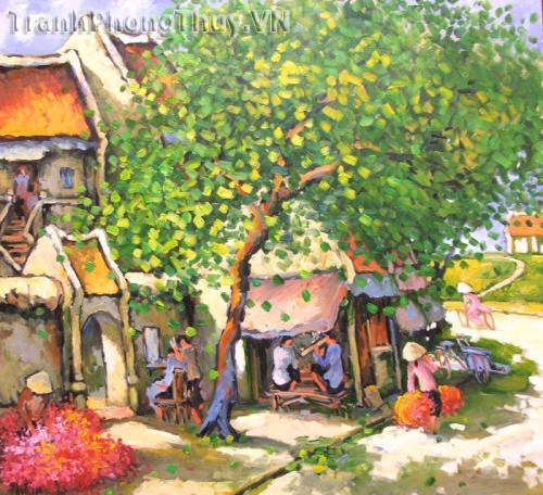 Tranh sơn dầu - Tranh phố hoa