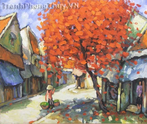 Tranh sơn dầu - Tranh phố hoa
