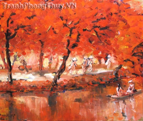 Tranh sơn dầu - Tranh phố hoa