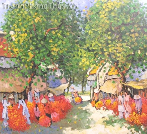 Tranh sơn dầu - Tranh phố hoa