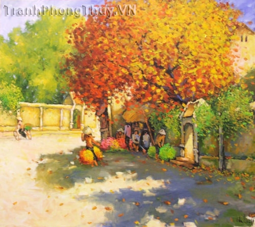 Tranh sơn dầu - Tranh phố hoa