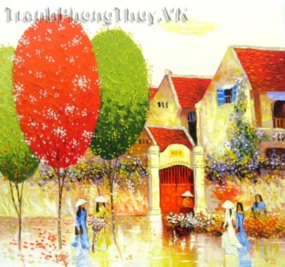 Tranh sơn dầu - Tranh phố hoa