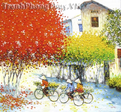 Tranh sơn dầu - Tranh phố hoa