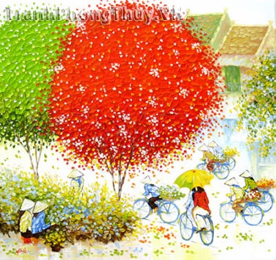 Tranh sơn dầu - Tranh phố hoa