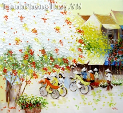 Tranh sơn dầu - Tranh phố hoa