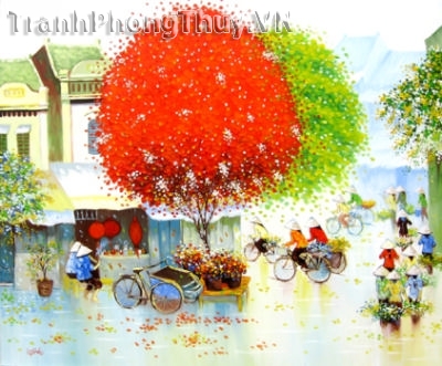 Tranh sơn dầu - Tranh phố hoa