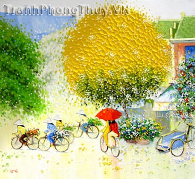Tranh sơn dầu - Tranh phố hoa