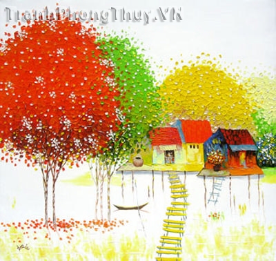 Tranh sơn dầu - Tranh phố hoa