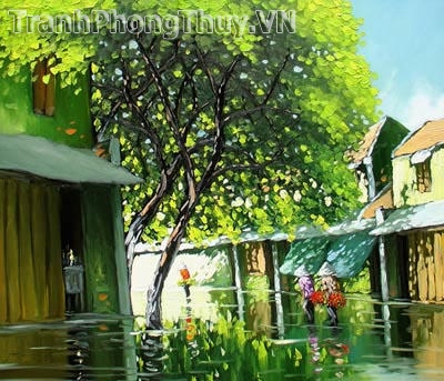 Tranh sơn dầu - Tranh phố hoa