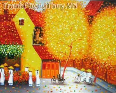 Tranh sơn dầu - Tranh phố hoa