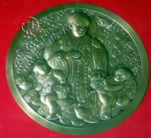 Tranh đĩa đồng Mừng Thọ Bà
