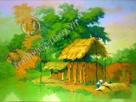 Tranh Phong Thủy Quê Hương Tranh đồng quê Tranh Phong Thủy Quê Hương Tranh đồng quê