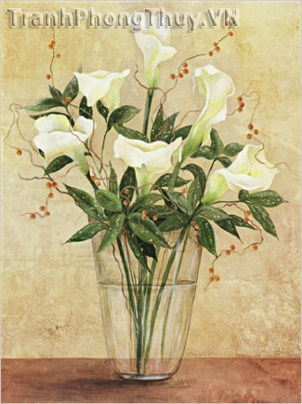 Tranh sơn dầu bình hoa