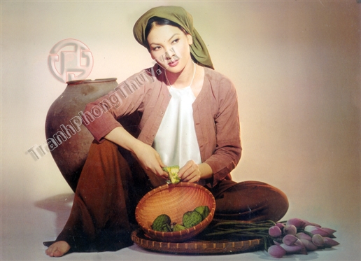 Tranh sơn dầu đẹp thiếu nữ