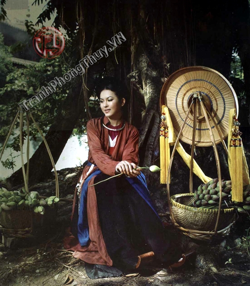 Tranh sơn dầu đẹp thiếu nữ