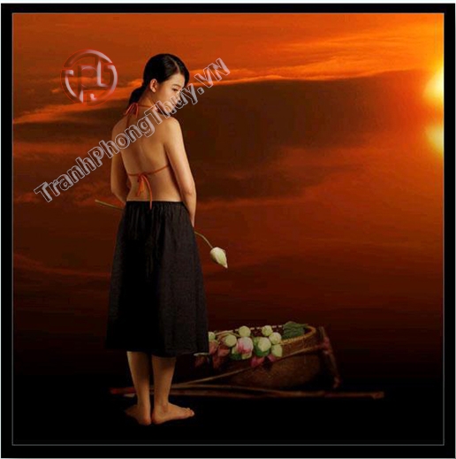 Tranh sơn dầu đẹp thiếu nữ