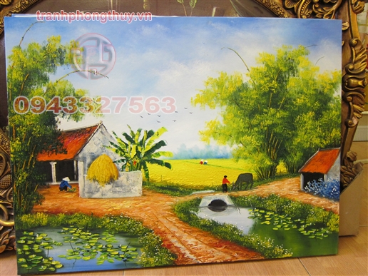 Tranh phòng khách - Cánh đồng quê hương