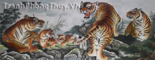 Tranh Phong Thủy Bầy hổ 