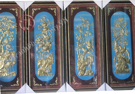Tranh phong thủy Tứ Quý Tùng Cúc Trúc Mai Tranh phong thủy Tứ Quý Tùng Cúc Trúc Mai