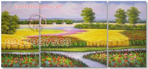 Tranh cánh đồng hoa