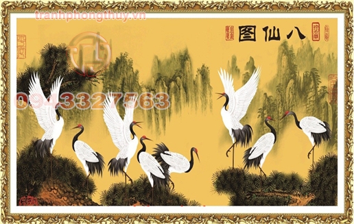 Tranh Phong Thủy - Tùng Hạc Diên Niên  