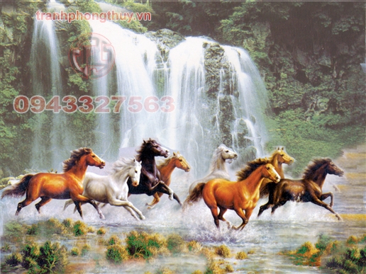 Tranh Phong Thủy - Bát Mã truy phong  