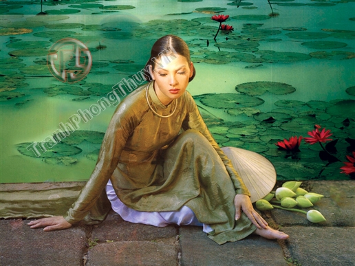 Tranh sơn dầu đẹp thiếu nữ 